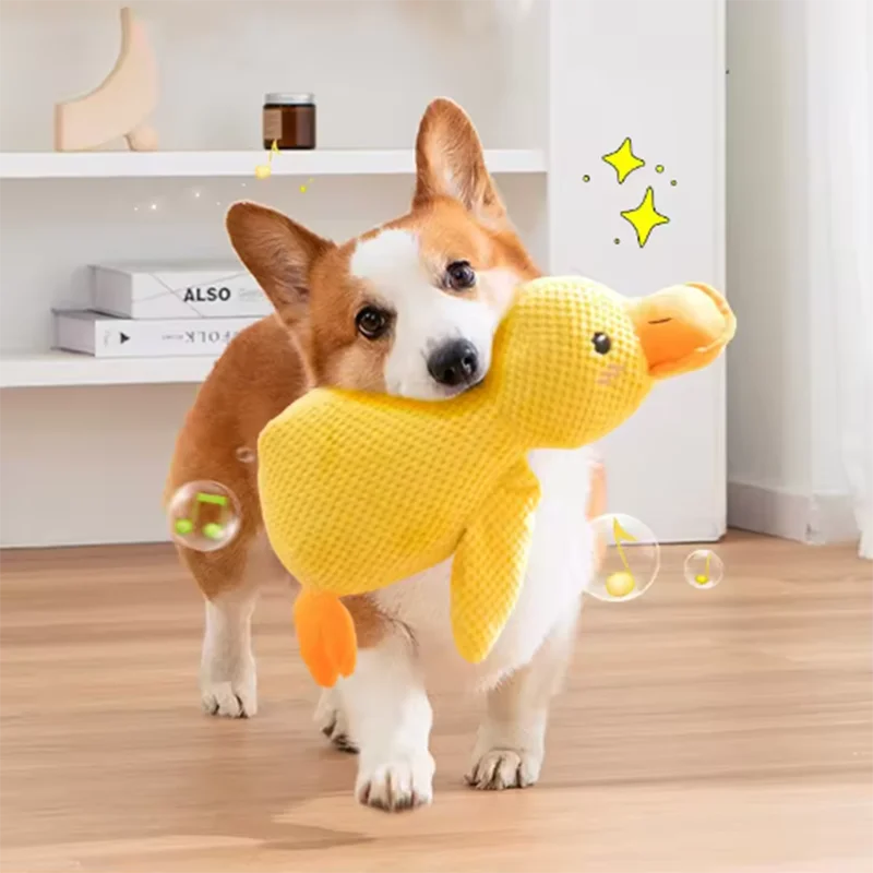 Squeaky Duck Plush Toy for Pets