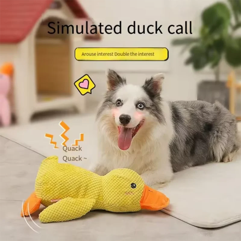 Squeaky Duck Plush Toy for Pets