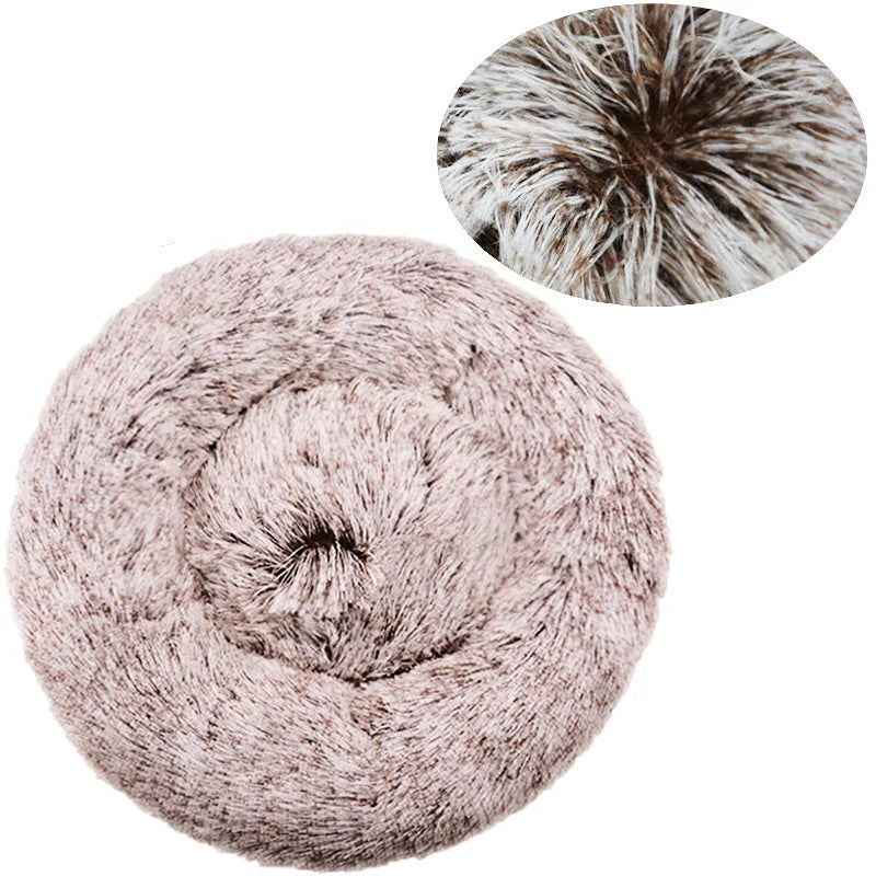 Fluffy Round Calming Pet Bed