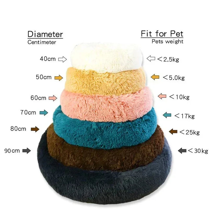 Fluffy Round Calming Pet Bed