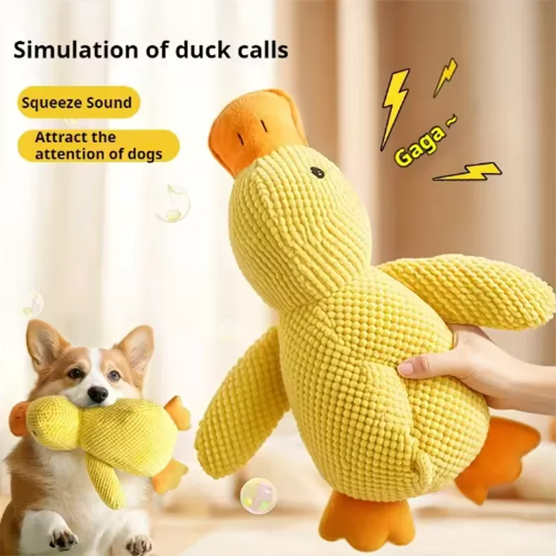 Squeaky Duck Plush Toy for Pets