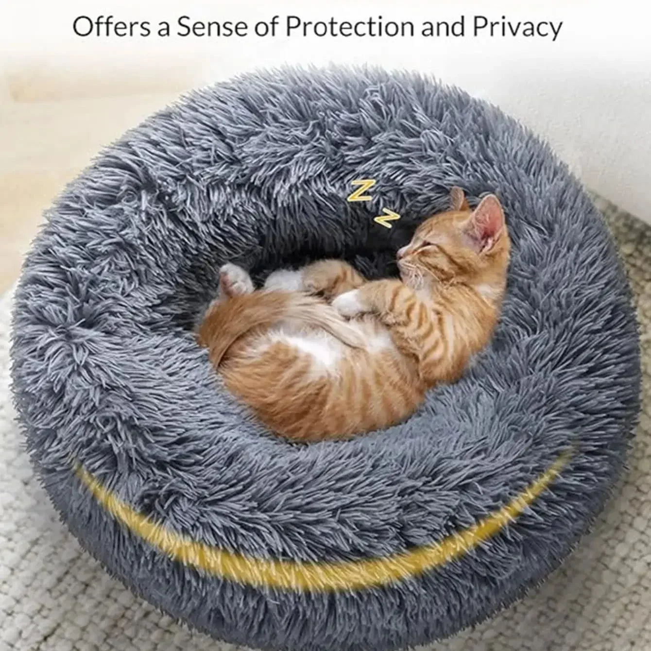Fluffy Round Calming Pet Bed